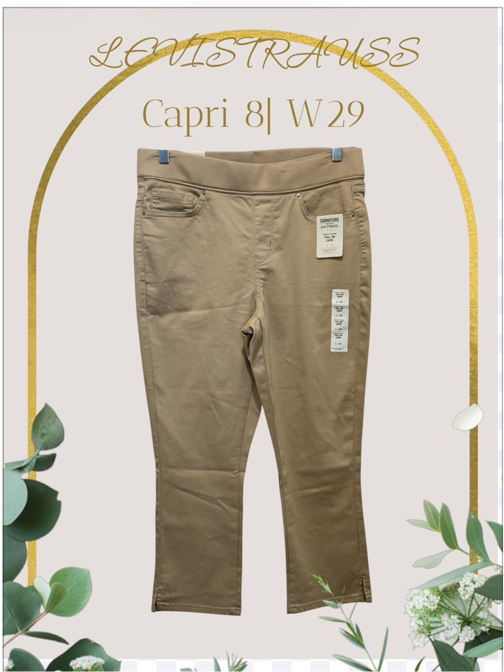 CAPRI STRECHABLE SIGNATURE LEVISTRAUSS TOTALLY SHAPING PULL-ON SIZE 8| W29 NWT.
